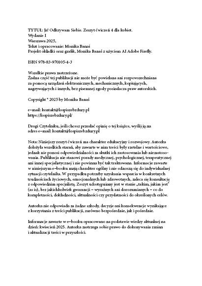 Ja! Odkrywam Siebie. Zeszyty ćwiczeń do self-coachingu. Autorka: Monika A. Banaś